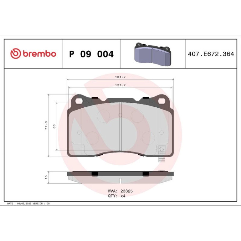 BREMBO Bremsklötze VA P 09 004 BREMBO Bremsklötze VA P 09 004