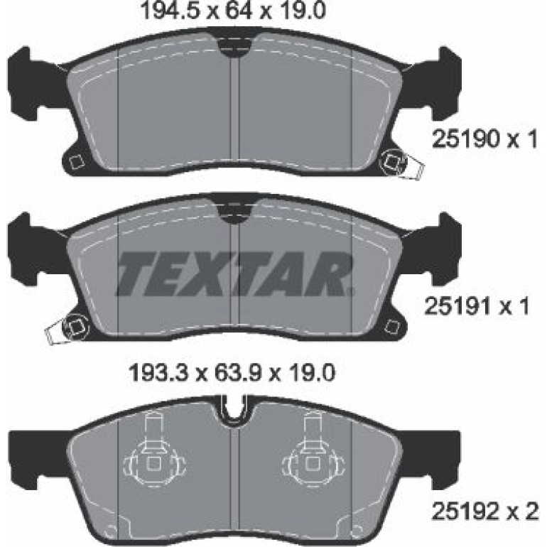 Bremsbelagsatz Jeep P. Grand Cherokee 10- Ko A 18 2519002 Bremsbelagsatz Jeep P. Grand Cherokee 10- Ko A 18 2519002