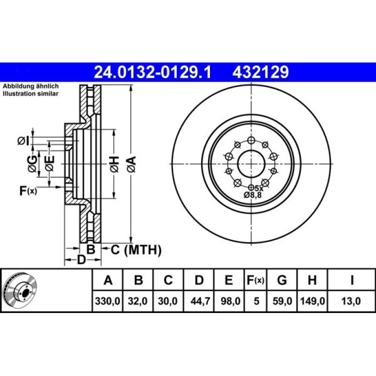 Bremsscheibe 24.0132-0129.1