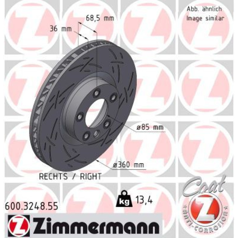 ZIMMERMANN Bremsscheibe 600.3248.55 ZIMMERMANN Bremsscheibe 600.3248.55