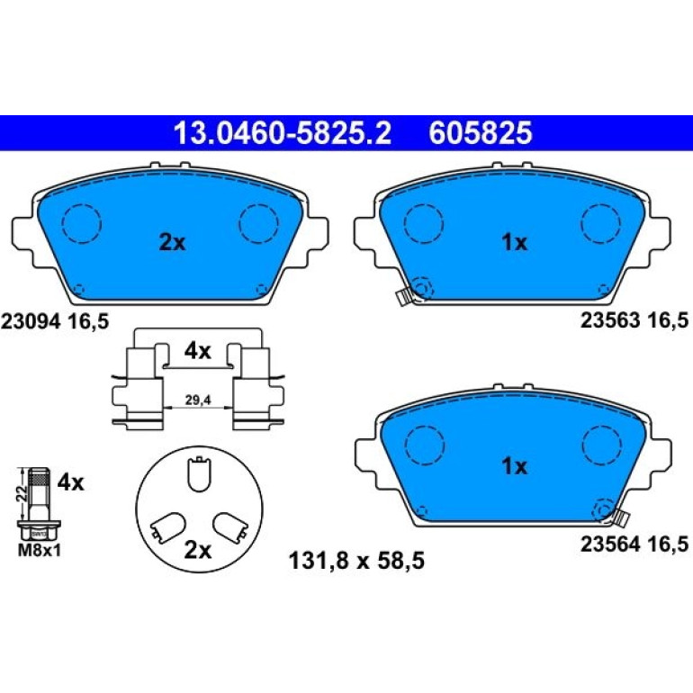 Bremsbelagsatz Nissan P. Almera/Primera 00 13.0460-5825.2 Bremsbelagsatz Nissan P. Almera/Primera 00 13.0460-5825.2