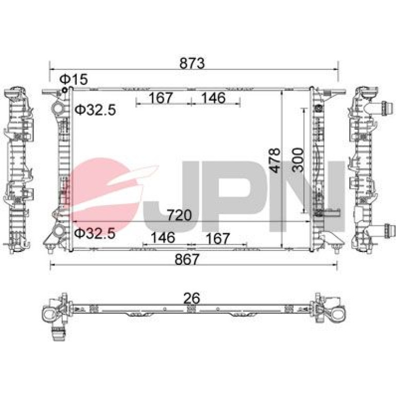 JPN Kühler, Motorkühlung 60C9005-JPN JPN Kühler, Motorkühlung 60C9005-JPN
