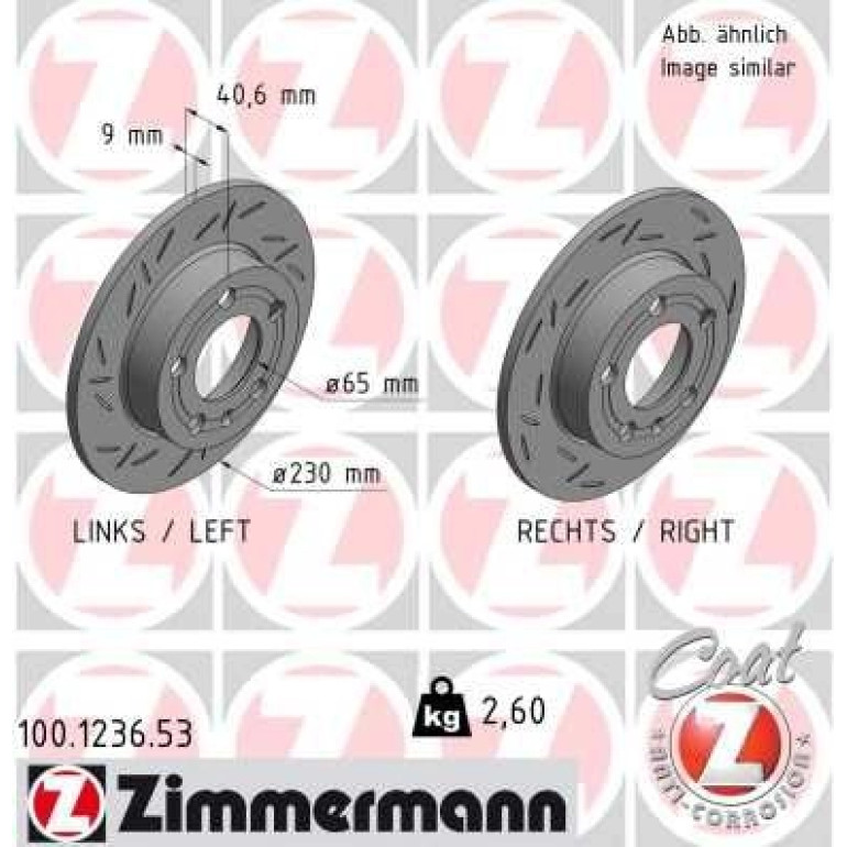ZIMMERMANN Bremsscheibe 100.1236.53 ZIMMERMANN Bremsscheibe 100.1236.53