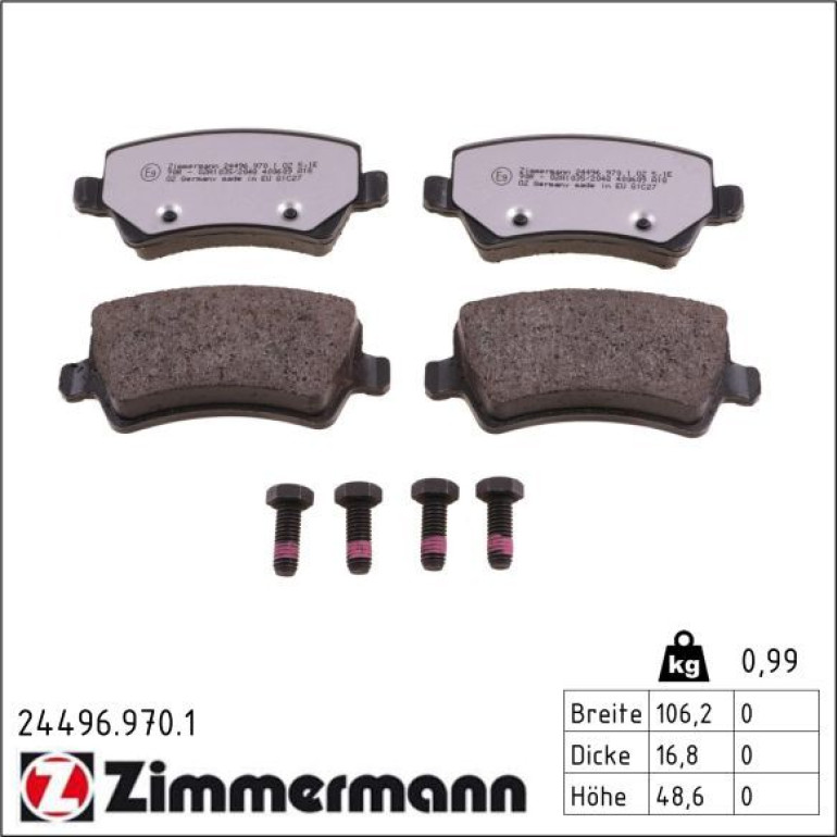ZIMMERMANN Bremsbeläge 24496.970.1 ZIMMERMANN Bremsbeläge 24496.970.1