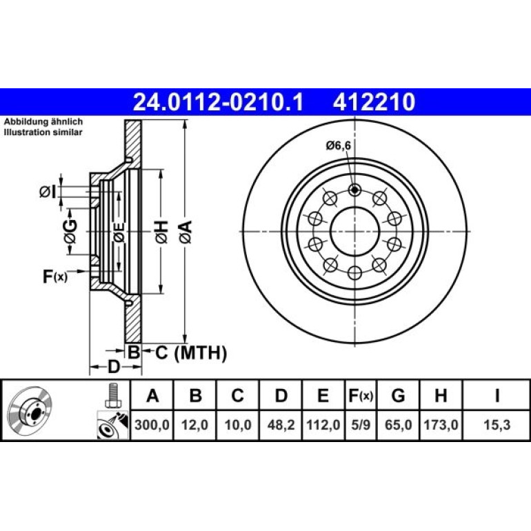 Bremsscheibe Vw T. Golf/Passat/Tiguan 1.2-2.0 12 24.0112-0210.1 Bremsscheibe Vw T. Golf/Passat/Tiguan 1.2-2.0 12 24.0112-0210.1