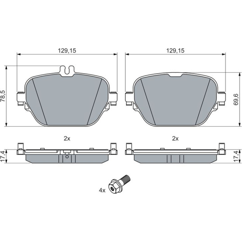 BOSCH Bremsbelagsatz, Scheibenbremse 0 986 460 039 BOSCH Bremsbelagsatz, Scheibenbremse 0 986 460 039