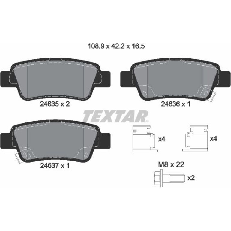 Bremsbelagsatz Honda T. Cr-V 06-/12 2463501 Bremsbelagsatz Honda T. Cr-V 06-/12 2463501