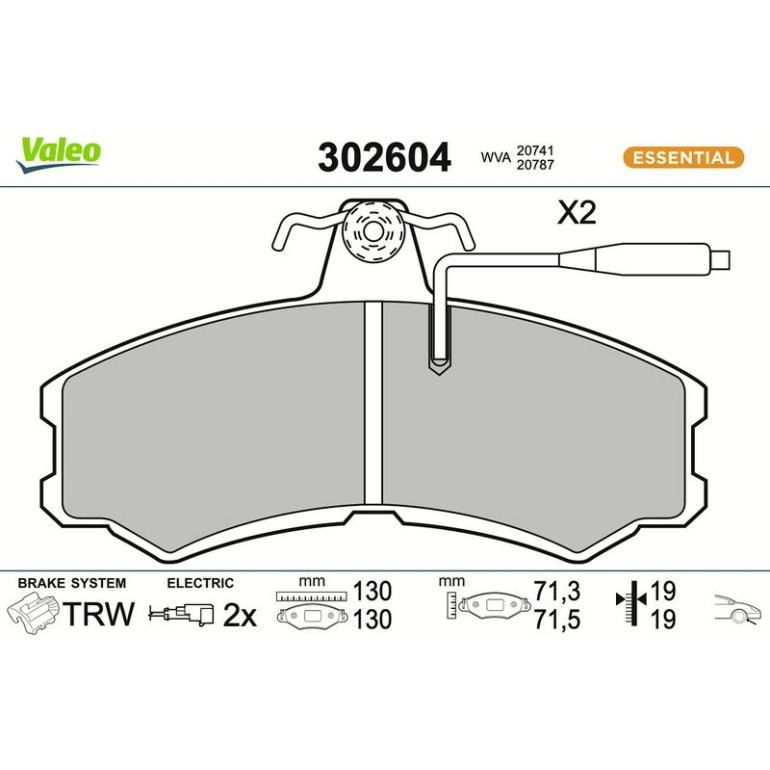 VALEO Bremsbeläge 302604 VALEO Bremsbeläge 302604