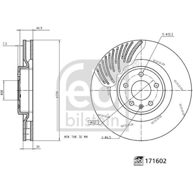 FEBI BILSTEIN Bremsscheibe 171602 FEBI BILSTEIN Bremsscheibe 171602