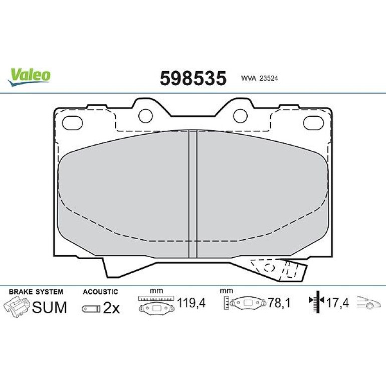 VALEO Bremsbeläge 598535 VALEO Bremsbeläge 598535