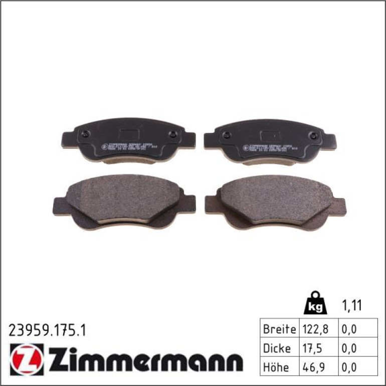 ZIMMERMANN Bremsbeläge 23959.175.1 ZIMMERMANN Bremsbeläge 23959.175.1