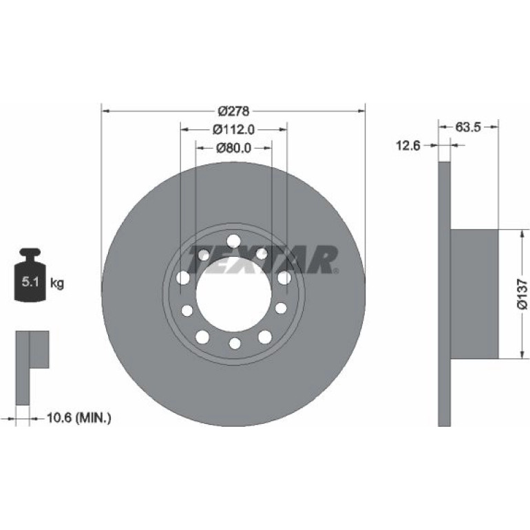 Bremsscheibe Db P. W123 200-300 92009500 Bremsscheibe Db P. W123 200-300 92009500