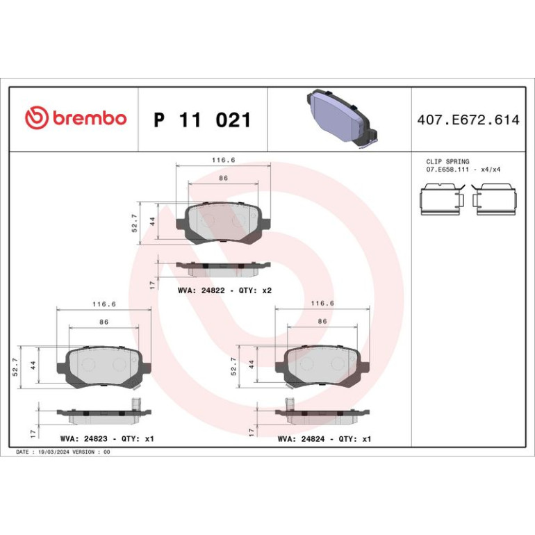 BREMBO Bremsklötze HA P 11 021 BREMBO Bremsklötze HA P 11 021