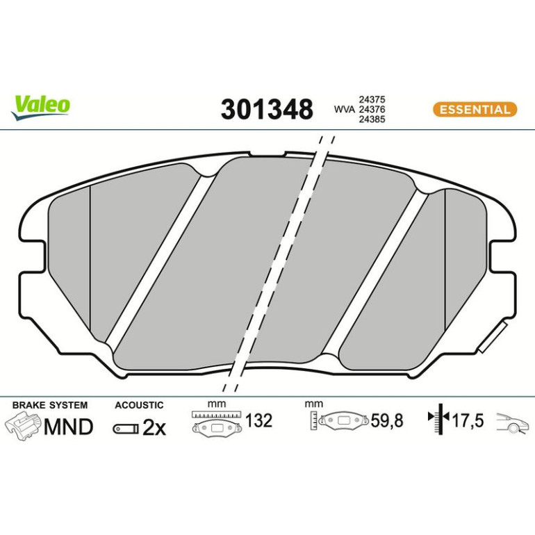 VALEO Bremsbeläge 301348 VALEO Bremsbeläge 301348