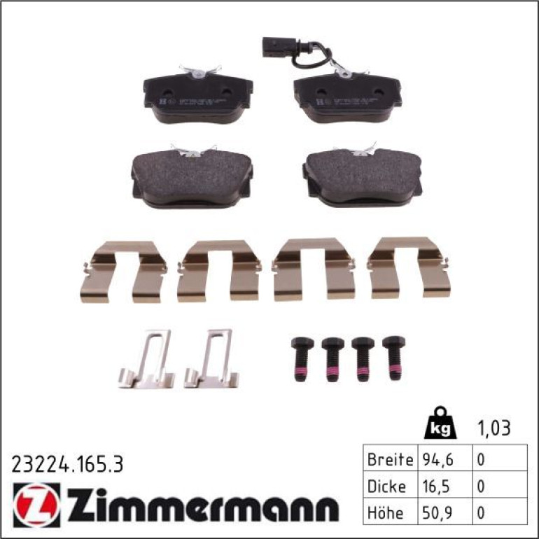 ZIMMERMANN Bremsbeläge 23224.165.3 ZIMMERMANN Bremsbeläge 23224.165.3