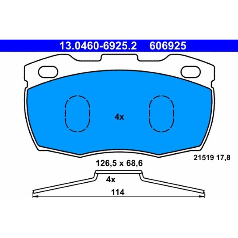Bremsbelagsatz Land Rover P. Defender 2.2-4.0 4X4 90-16 13.0460-6925.2 Bremsbelagsatz Land Rover P. Defender 2.2-4.0 4X4 90-16 13.0460-6925.2