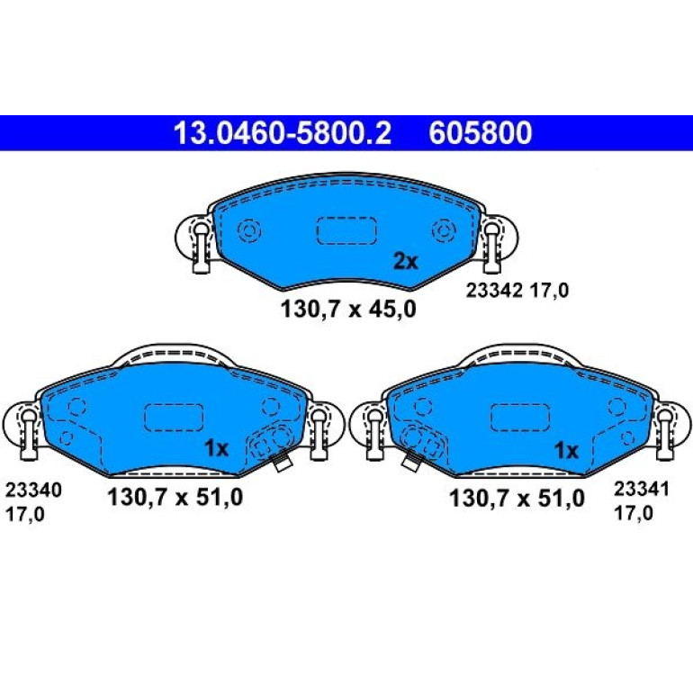 Bremsbelagsatz Toyota P. Yaris 1,0-1,5 99-05 13.0460-5800.2 Bremsbelagsatz Toyota P. Yaris 1,0-1,5 99-05 13.0460-5800.2
