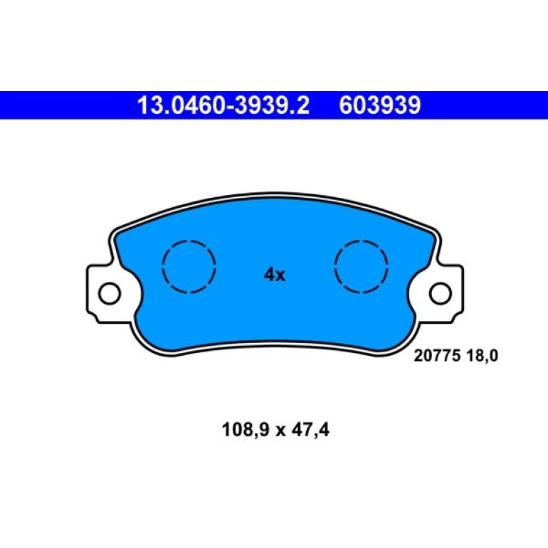 Bremsbelagsatz, Scheibenbremse 13.0460-3939.2 Bremsbelagsatz, Scheibenbremse 13.0460-3939.2