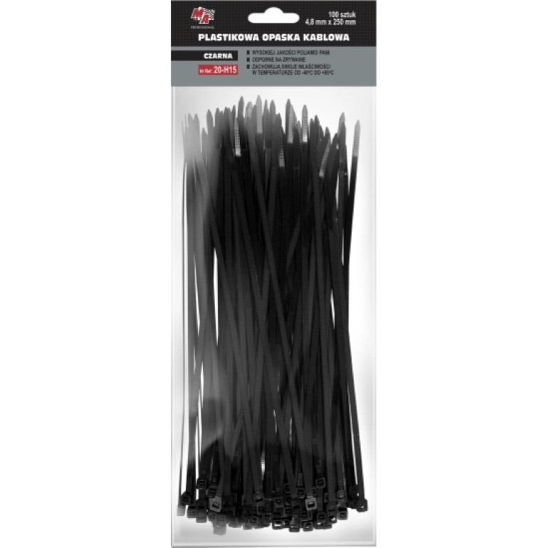 MOJE AUTO AMT20-H15 Kabelbinder 4,8 x 250 (1 Pack 100 Stück) Schwarz MOJE AUTO AMT20-H15 Kabelbinder 4,8 x 250 (1 Pack 100 Stück) Schwarz