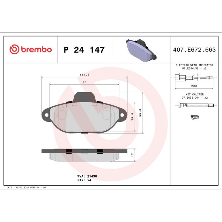 BREMBO Bremsklötze VA P 24 147 BREMBO Bremsklötze VA P 24 147