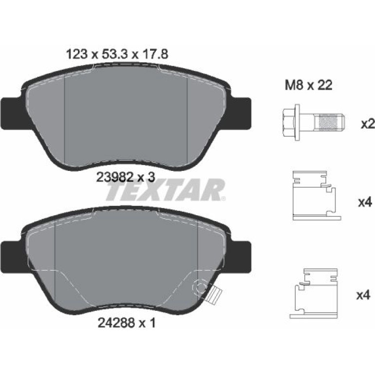 Bremsbelagsatz Opel P. Corsa D 1.0-1.7 06 2398202 Bremsbelagsatz Opel P. Corsa D 1.0-1.7 06 2398202