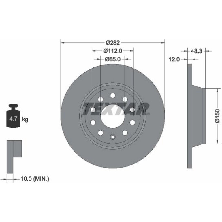 Bremsscheibe Vw T. Golf5/A3/Passat05-/Octavia 286 92140803