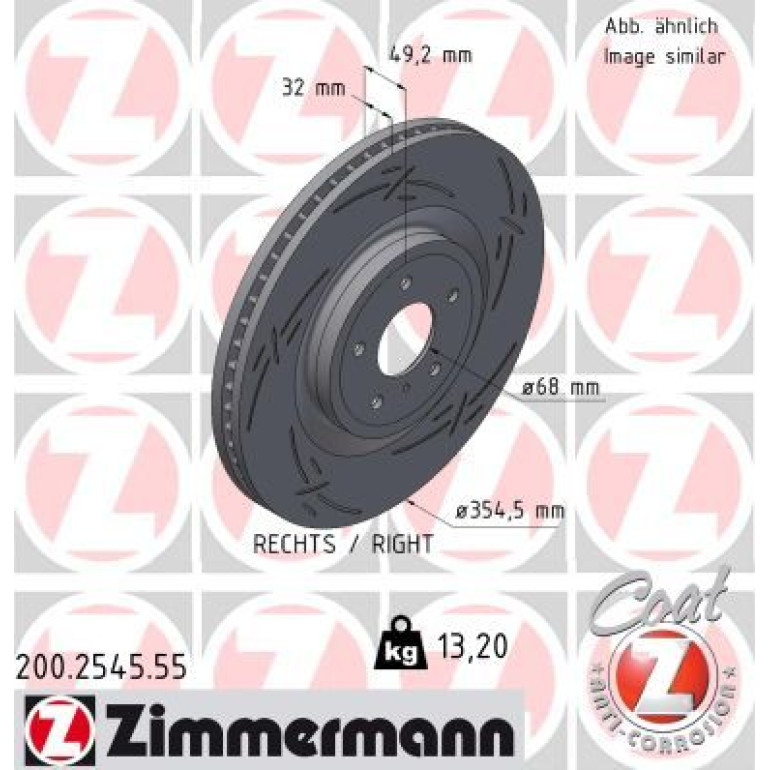 ZIMMERMANN Bremsscheibe 200.2545.55 ZIMMERMANN Bremsscheibe 200.2545.55