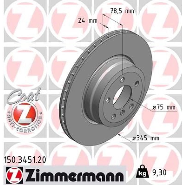 ZIMMERMANN Bremsscheibe 150.3451.20 ZIMMERMANN Bremsscheibe 150.3451.20