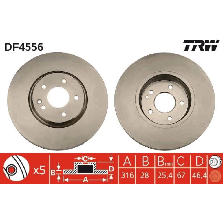 Bremsscheibe Db P. W210 97-03 DF4556 Bremsscheibe Db P. W210 97-03 DF4556