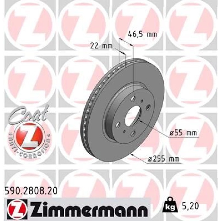 ZIMMERMANN Bremsscheibe 590.2808.20
