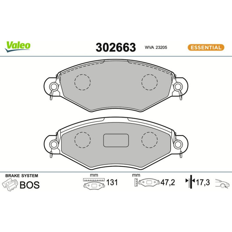 VALEO Bremsbeläge 302663 VALEO Bremsbeläge 302663
