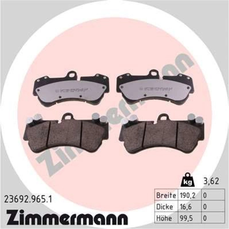 ZIMMERMANN Bremsbeläge 23692.965.1 ZIMMERMANN Bremsbeläge 23692.965.1