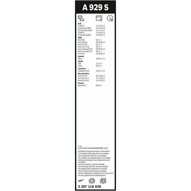 Bosch Scheibenwischer Aerotwin A929S 3397118929 Bosch Scheibenwischer Aerotwin A929S 3397118929