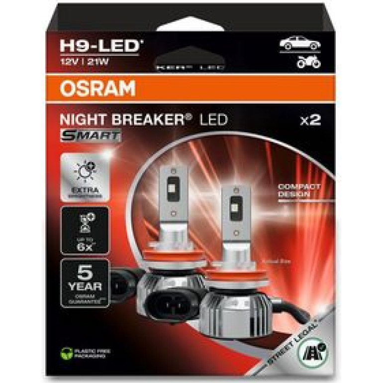 H9 NIGHT BREAKER LED SMART +330% StVZO-Konforme LED 2 St. OSRAM H9 NIGHT BREAKER LED SMART +330% StVZO-Konforme LED 2 St. OSRAM