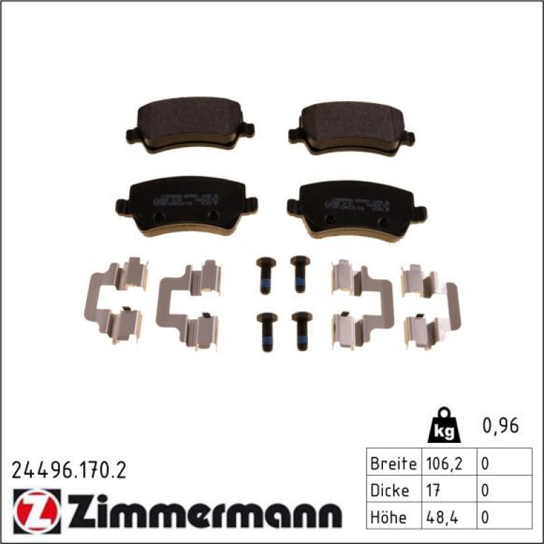 ZIMMERMANN Bremsbeläge 24496.170.2 ZIMMERMANN Bremsbeläge 24496.170.2