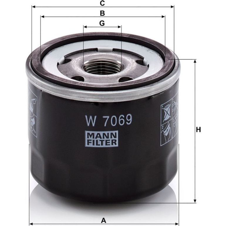 Mann & Hummel Ölfilter PKW W 7069 Mann & Hummel Ölfilter PKW W 7069