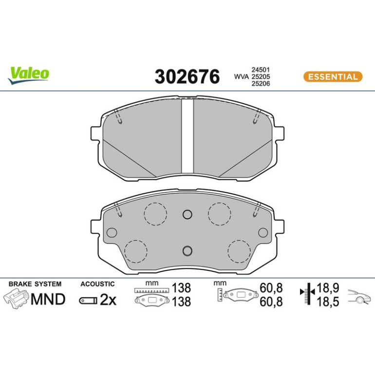 VALEO Bremsbeläge 302676 VALEO Bremsbeläge 302676