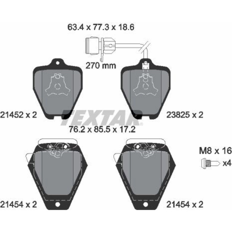 Bremsbelagsatz Vw S. A6 97 2145201 Bremsbelagsatz Vw S. A6 97 2145201