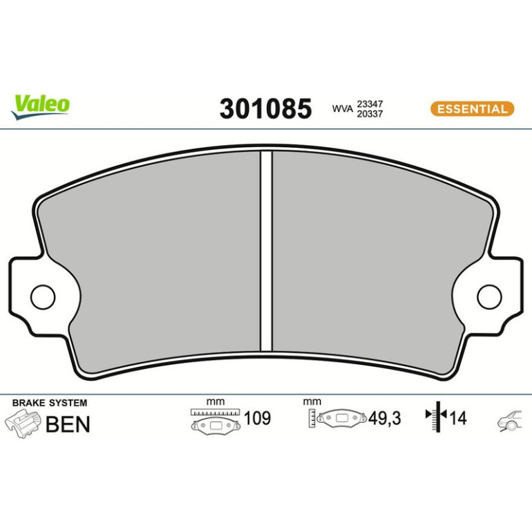 VALEO Bremsbeläge 301085 VALEO Bremsbeläge 301085