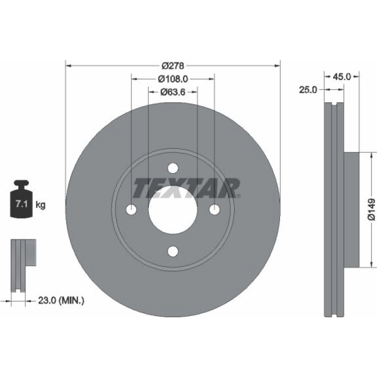 Bremsscheibe Ford P. Fiesta St150 05-08 92159003