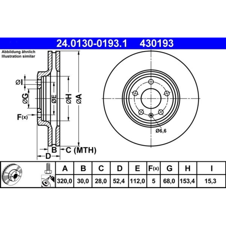 Bremsscheibe Vw S. A4/A5 07-/Q5 24.0130-0193.1 Bremsscheibe Vw S. A4/A5 07-/Q5 24.0130-0193.1