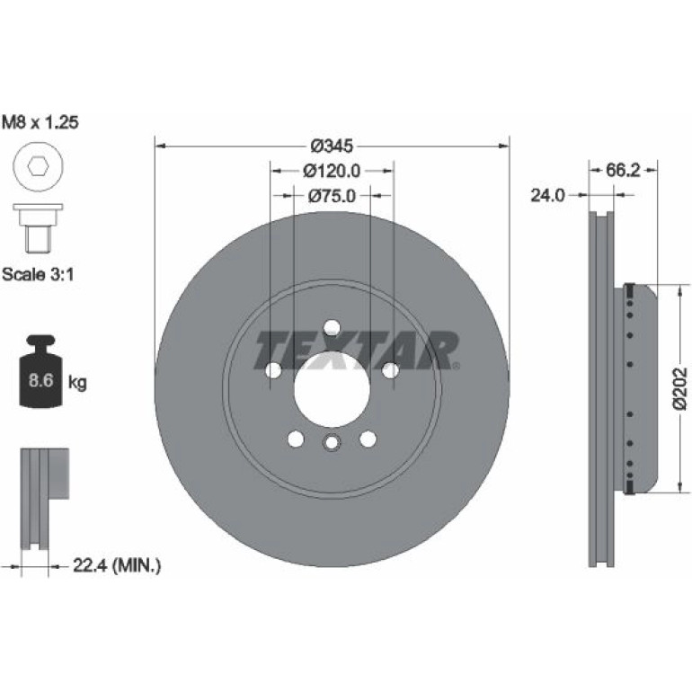 Bremsscheibe Bmw T. 3/4 11 92265625