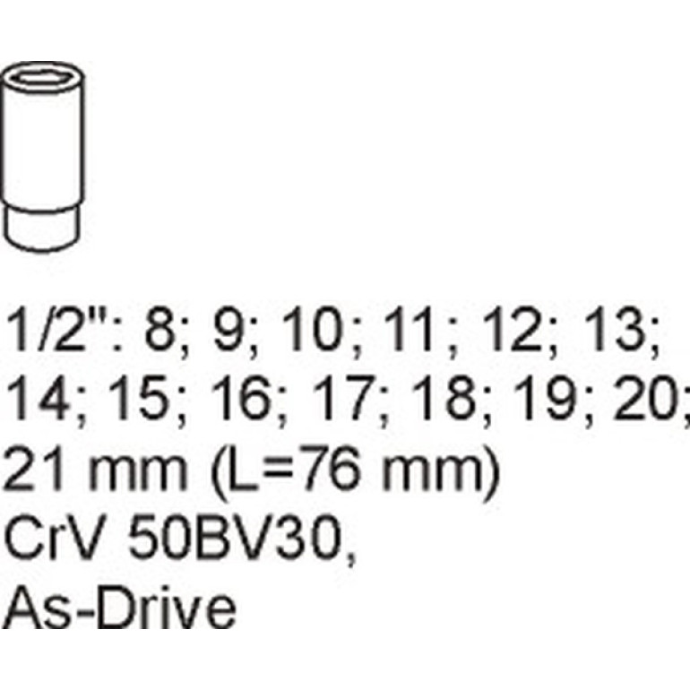 Steckschlüssel Lang 14-Tlg. 1/2 8-21mm In Schubladeneinlage YT-5539 Steckschlüssel Lang 14-Tlg. 1/2 8-21mm In Schubladeneinlage YT-5539