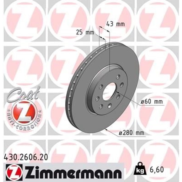 ZIMMERMANN Bremsscheibe 430.2606.20