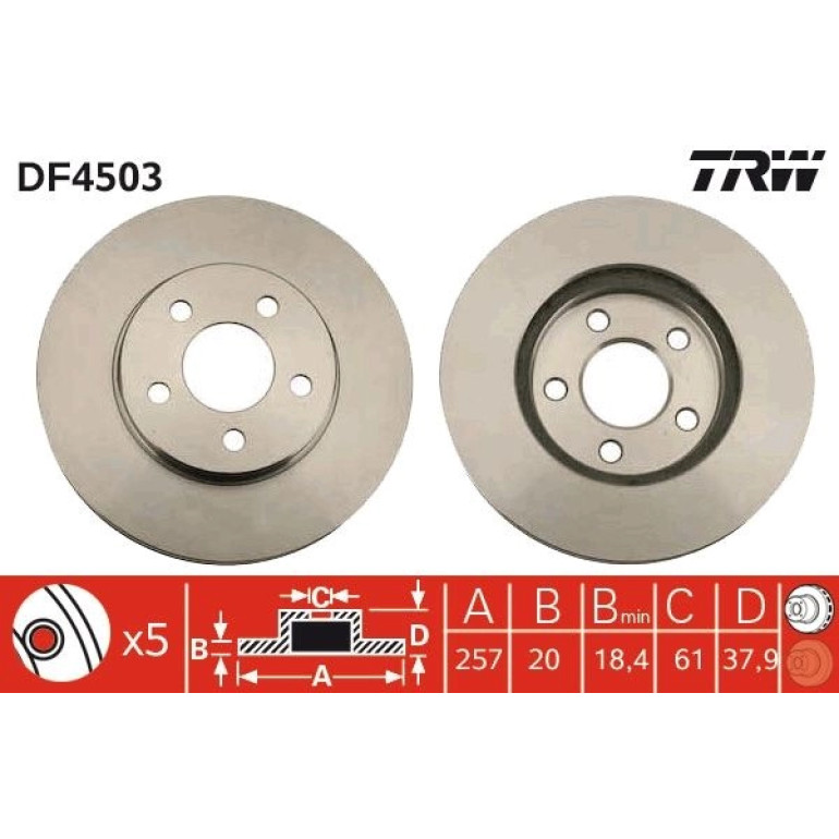 91 481 007 Bremsscheibe VA DF4503 91 481 007 Bremsscheibe VA DF4503