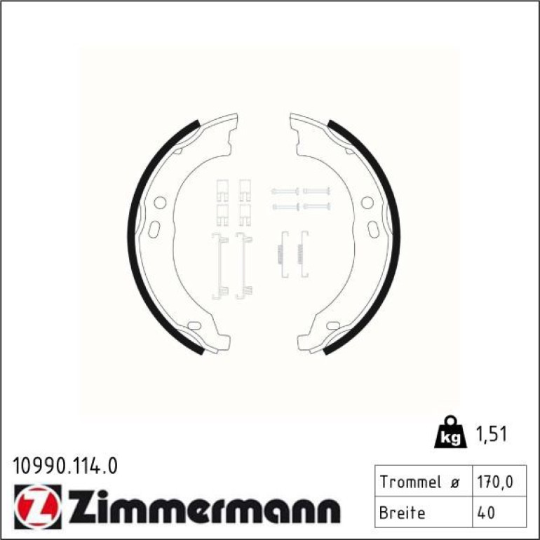 ZIMMERMANN Bremsbacken 10990.114.0 ZIMMERMANN Bremsbacken 10990.114.0