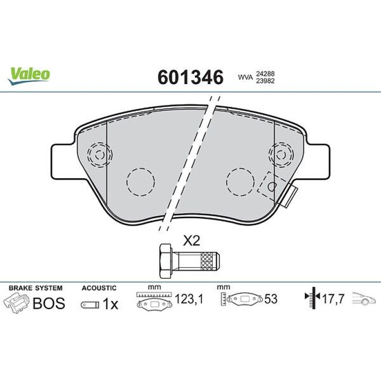 VALEO Bremsbeläge 601346 VALEO Bremsbeläge 601346