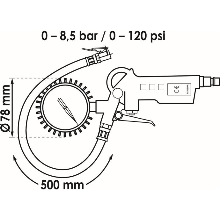 VIGOR Druckluftreifenprüfer/-füller V6905