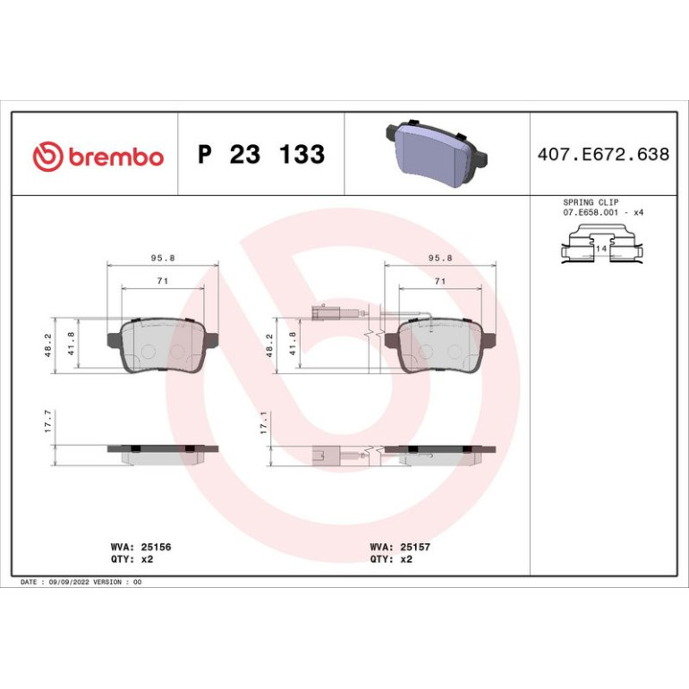 BREMBO Bremsklötze HA P 23 133 BREMBO Bremsklötze HA P 23 133