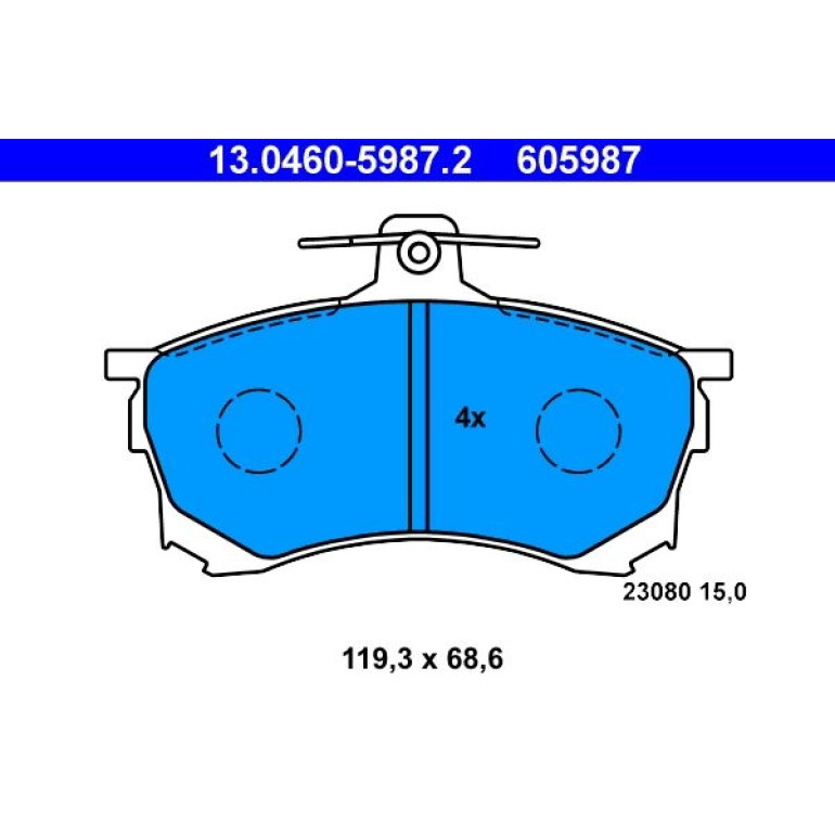 Bremsbelagsatz Mitsubishi P. Carisma 1.6/1.9 Td 95-06 13.0460-5987.2